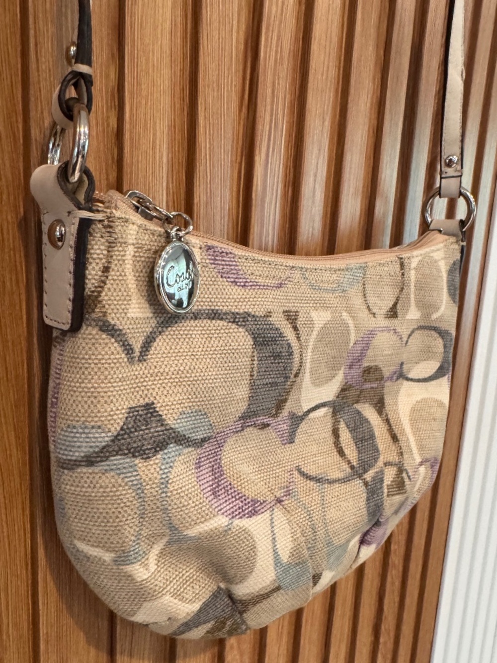 COACH Soho Optic Linen Pleated Swingpack Crossbody Y2K